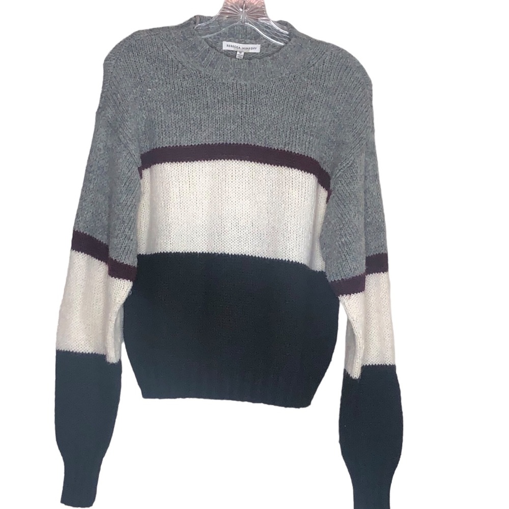 Rebecca Minkoff Liliana Striped Color-blocked Sweater, Size M‎